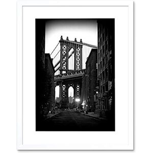 Wee Blue Coo Manhattan Bridge Black White Architecture Photo Framed Art Print Picture F12X215 Wee Blue Coo Manhattan Bridge Black White Architecture Photo Framed Art Print Picture F12X215