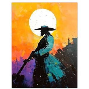 Artery8 Wild West Sunset Desperado Cowboy Concept Art Living Room Large Wall Art Poster Print Thick Paper 18X24 Inch Artery8 Wild West Sunset Desperado Cowboy Concept Art Living Room Large Wall Art Poster Print Thick Paper 18X24 Inch