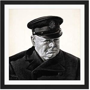 Fine Art Prints Stone Portrait UK Prime Minister Winston Churchill Painting Square Wooden Framed Wall Art Print Picture 16X16 Inch Fine Art Prints Stone Portrait UK Prime Minister Winston Churchill Painting Square Wooden Framed Wall Art Print Picture 16X16 Inch