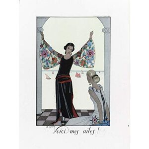 Artery8 Barbier Wings Dress French Fashion Woman 1923 Premium Wall Art Canvas Print 18X24 Inch Artery8 Barbier Wings Dress French Fashion Woman 1923 Premium Wall Art Canvas Print 18X24 Inch