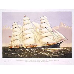 Wee Blue Coo PAINTINGS TRANSPORT THREE BROTHERS CLIPPER SHIP SAIL MAST SEA POSTER 18x24 INCH LV3485 Wee Blue Coo PAINTINGS TRANSPORT THREE BROTHERS CLIPPER SHIP SAIL MAST SEA POSTER 18x24 INCH LV3485