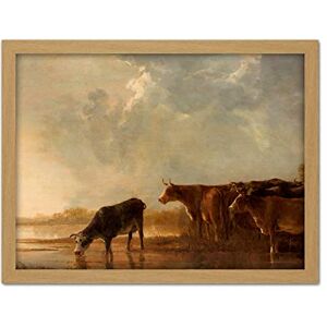 Artery8 Aelbert Cuyp River Landscape With Cows Painting Artwork Framed Wall Art Print 18X24 Inch Artery8 Aelbert Cuyp River Landscape With Cows Painting Artwork Framed Wall Art Print 18X24 Inch
