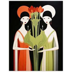 Wee Blue Coo For The Love Of Veggies Nature Provides Two Vegan Ladies Red Green Graphic Design Extra Large XL Wall Art Poster Print Wee Blue Coo For The Love Of Veggies Nature Provides Two Vegan Ladies Red Green Graphic Design Extra Large XL Wall Art Poster Print