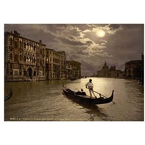 Wee Blue Coo Photo Moonlight Moon Grand Canal Gondola Venice Italy Wall Art Print Wee Blue Coo Photo Moonlight Moon Grand Canal Gondola Venice Italy Wall Art Print