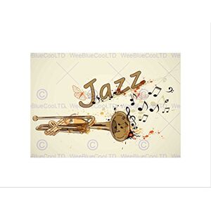 Wee Blue Coo PAINTING MUSIC THEMED TRUMPET JAZZ TYPOGRAPH BLACK FRAMED ART PRINT B12X13602 Wee Blue Coo PAINTING MUSIC THEMED TRUMPET JAZZ TYPOGRAPH BLACK FRAMED ART PRINT B12X13602