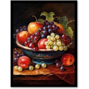 Artery8 Classical Still Life Fruit Bowl Oil Painting Kitchen Art Print Framed Poster Wall Decor 12x16 inch Artery8 Classical Still Life Fruit Bowl Oil Painting Kitchen Art Print Framed Poster Wall Decor 12x16 inch