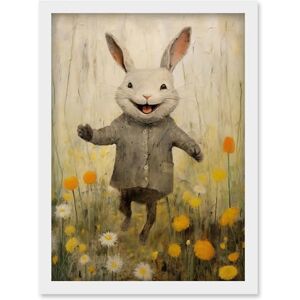 Artery8 Raincoat Rabbit Happy Bunny Flower Meadow Kids Girls Bedroom Nursery Artwork Framed Wall Art Print A4 Artery8 Raincoat Rabbit Happy Bunny Flower Meadow Kids Girls Bedroom Nursery Artwork Framed Wall Art Print A4