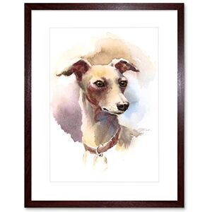 Wee Blue Coo Dog Italian Greyhound Watercolour Art Print Framed Poster Wall Decor 12x16 inch Wee Blue Coo Dog Italian Greyhound Watercolour Art Print Framed Poster Wall Decor 12x16 inch
