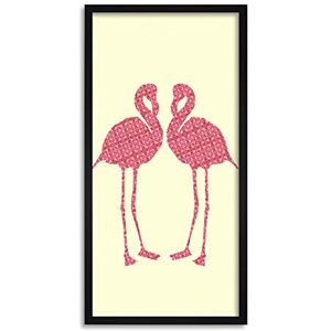 Wee Blue Coo Pink Flamingo Birds Pattern Design Long Panel Framed Wall Art Print Wee Blue Coo Pink Flamingo Birds Pattern Design Long Panel Framed Wall Art Print