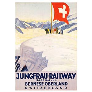 Wee Blue Coo Jungfrau Railway Swiss Flag Switzerland Alps Picture Wall Art Print Wee Blue Coo Jungfrau Railway Swiss Flag Switzerland Alps Picture Wall Art Print