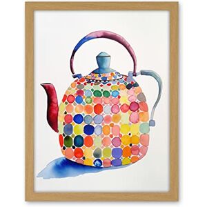 Artery8 Colourful Enamelled Teapot Tea Kettle Folk Art Watercolour Painting Artwork Framed Wall Art Print 18X24 Inch Artery8 Colourful Enamelled Teapot Tea Kettle Folk Art Watercolour Painting Artwork Framed Wall Art Print 18X24 Inch