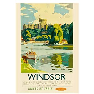 Wee Blue Coo Travel Windsor Castle Thames River Boat Royal Seat UK Wall Art Print Wee Blue Coo Travel Windsor Castle Thames River Boat Royal Seat UK Wall Art Print