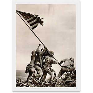 Artery8 War WWII Iwo Jima Stars Stripes Flag Victory Picture A4 Artwork Framed Wall Art Print Artery8 War WWII Iwo Jima Stars Stripes Flag Victory Picture A4 Artwork Framed Wall Art Print