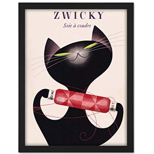 Wee Blue Coo Zwicky Cotton Switzerland Black Cat Artwork Framed Wall Art Print 18X24 Inch Wee Blue Coo Zwicky Cotton Switzerland Black Cat Artwork Framed Wall Art Print 18X24 Inch