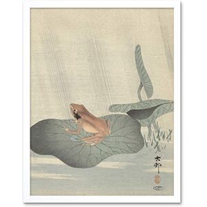 Artery8 Ohara Koson Frog Lotus Leaf Pond Japanese Painting Art Print Framed Poster Wall Decor 12x16 inch Artery8 Ohara Koson Frog Lotus Leaf Pond Japanese Painting Art Print Framed Poster Wall Decor 12x16 inch