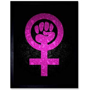 Wee Blue Coo Women Power Girl Feminism Pink Texture Paper Art Print Framed Poster Wall Decor 12X16 Inch Wee Blue Coo Women Power Girl Feminism Pink Texture Paper Art Print Framed Poster Wall Decor 12X16 Inch