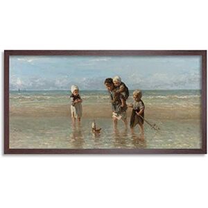 Artery8 Jozef Israels Children Of The Sea Bathing Painting Framed Wall Art Print Long 25X12 Inch Artery8 Jozef Israels Children Of The Sea Bathing Painting Framed Wall Art Print Long 25X12 Inch