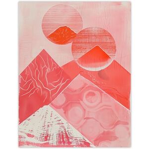 Artery8 Coral Pink Mountain Range Abstract Geometric Living Room Extra Large XL Wall Art Poster Print Artery8 Coral Pink Mountain Range Abstract Geometric Living Room Extra Large XL Wall Art Poster Print