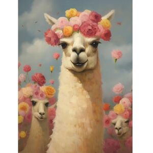 Artery8 The Llama Wedding Rose Bloom Flower Headdress Fun Artwork Kids Bedroom Large Wall Art Poster Print Thick Paper 18X24 Inch Artery8 The Llama Wedding Rose Bloom Flower Headdress Fun Artwork Kids Bedroom Large Wall Art Poster Print Thick Paper 18X24 Inch