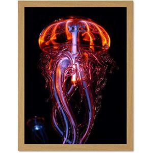 Wee Blue Coo Nature Animal Jellyfish Neon Light Effect Large Framed Art Print Poster Wall Decor 18x24 inch Wee Blue Coo Nature Animal Jellyfish Neon Light Effect Large Framed Art Print Poster Wall Decor 18x24 inch
