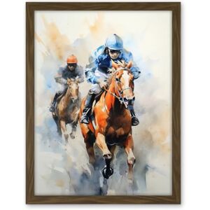 Artery8 Horseracing Jockeys Racing Horses Action Watercolour Kentucky Derby Grand National Cheltenham Gold Cup Painting Blue Orange Race Sport Artwork Framed Wall Art Print 18X24 Inch Artery8 Horseracing Jockeys Racing Horses Action Watercolour Kentucky Derby Grand National Cheltenham Gold Cup Painting Blue Orange Race Sport Artwork Framed Wall Art Print 18X24 Inch