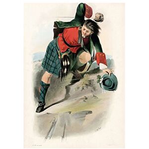 Wee Blue Coo Painting Portrait Highland Clan Scotland Tartan Mackenzie Wall Art Print Wee Blue Coo Painting Portrait Highland Clan Scotland Tartan Mackenzie Wall Art Print