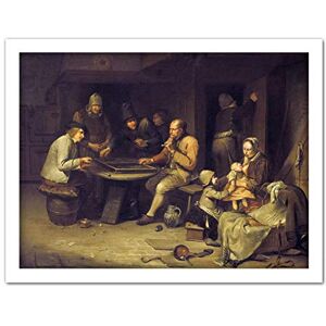 Artery8 Van Heemskerckan Inn Backgammon Players Painting Artwork Framed Wall Art Print 18X24 Inch Artery8 Van Heemskerckan Inn Backgammon Players Painting Artwork Framed Wall Art Print 18X24 Inch