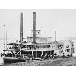 Fine Art Prints Kunstdruck auf Leinwand, Motiv: Fluss Steamboat Ben Campbell At Landing 1860, 45,7 x 61 cm Fine Art Prints Kunstdruck auf Leinwand, Motiv: Fluss Steamboat Ben Campbell At Landing 1860, 45,7 x 61 cm