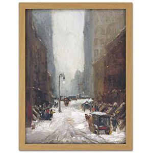 Fine Art Prints Henri Snow In New York City Street Winter Painting Large Framed Art Print Poster Wall Decor 18x24 in Fine Art Prints Henri Snow In New York City Street Winter Painting Large Framed Art Print Poster Wall Decor 18x24 in