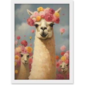 Artery8 The Llama Wedding Rose Bloom Flower Headdress Fun Artwork Kids Bedroom Artwork Framed A3 Wall Art Print Artery8 The Llama Wedding Rose Bloom Flower Headdress Fun Artwork Kids Bedroom Artwork Framed A3 Wall Art Print