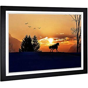 Big Box Art Framed Print of Wild Horse Sunset Birds Landscape Design Wall Art Picture Home Decor for Kitchen, Living Room, Bedroom, Hallway, Black, A2 / 24.5x18 Inch / 62x45cm Big Box Art Framed Print of Wild Horse Sunset Birds Landscape Design Wall Art Picture Home Decor for Kitchen, Living Room, Bedroom, Hallway, Black, A2 / 24.5x18 Inch / 62x45cm