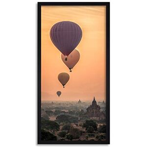 Wee Blue Coo Burma Myanmar Hot Air Balloons Bagan Temple Long Panel Framed Wall Art Print Wee Blue Coo Burma Myanmar Hot Air Balloons Bagan Temple Long Panel Framed Wall Art Print
