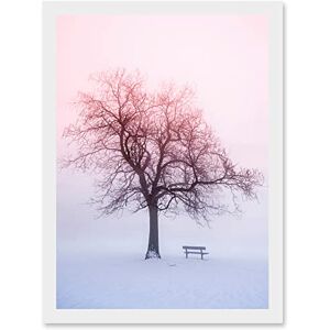 Wee Blue Coo Winter Landscape Snow Lone Tree Bench Foggy Sunrise Photo Artwork Framed Wall Art Print A4 Wee Blue Coo Winter Landscape Snow Lone Tree Bench Foggy Sunrise Photo Artwork Framed Wall Art Print A4