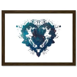 Wee Blue Coo Ink Splat Thistle Heart Scotland A4 Artwork Framed Wall Art Print Wee Blue Coo Ink Splat Thistle Heart Scotland A4 Artwork Framed Wall Art Print
