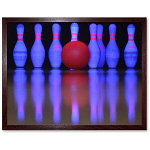 Wee Blue Coo Sport Ten Pin Bowling Neon Skittles Ball Art Print Framed Poster Wall Decor 12X16 Inch Wee Blue Coo Sport Ten Pin Bowling Neon Skittles Ball Art Print Framed Poster Wall Decor 12X16 Inch
