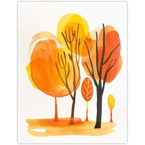 Artery8 Abstract Park Autumn Trees Watercolour Painting Living Room Extra Large XL Wall Art Poster Print Artery8 Abstract Park Autumn Trees Watercolour Painting Living Room Extra Large XL Wall Art Poster Print
