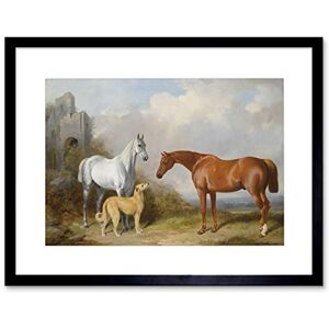 Wee Blue Coo ANIMALS GREY CHESTNUT HORSES DEERHOUND DOG BARRAUD FRAMED ART PRINT B12X12799 Wee Blue Coo ANIMALS GREY CHESTNUT HORSES DEERHOUND DOG BARRAUD FRAMED ART PRINT B12X12799