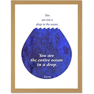 Wee Blue Coo Rumi You Are Entire Ocean Drop Quote Motivation Typography Blue Large Framed Art Print Poster Wall Decor 18x24 inch Wee Blue Coo Rumi You Are Entire Ocean Drop Quote Motivation Typography Blue Large Framed Art Print Poster Wall Decor 18x24 inch