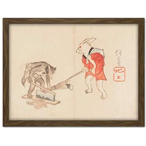 Fine Art Prints Rabbit Raccoon Chopping Straw 1830s Yamada Hogyokue Artwork Framed Wall Art Print 18X24 Inch Fine Art Prints Rabbit Raccoon Chopping Straw 1830s Yamada Hogyokue Artwork Framed Wall Art Print 18X24 Inch