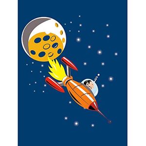 Wee Blue Coo Nursery Spaceship Spaceman Moon Planet Space Kids Bedroom Art Print Poster Wall Decor 12X16 Inch Wee Blue Coo Nursery Spaceship Spaceman Moon Planet Space Kids Bedroom Art Print Poster Wall Decor 12X16 Inch