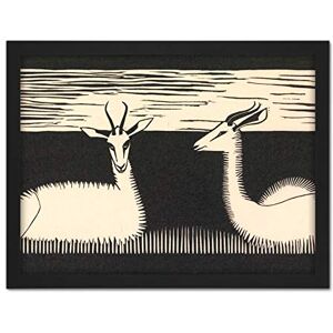 Artery8 Samuel Jessurun De Mesquita Two Gazelles Artwork Framed Wall Art Print 18X24 Inch Artery8 Samuel Jessurun De Mesquita Two Gazelles Artwork Framed Wall Art Print 18X24 Inch