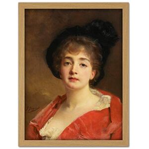 Artery8 Gustave Jean Jacquet Woman In Red C1870 Painting Artwork Framed Wall Art Print 18X24 Inch Artery8 Gustave Jean Jacquet Woman In Red C1870 Painting Artwork Framed Wall Art Print 18X24 Inch