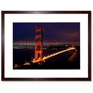 Wee Blue Coo Golden Gate Bridge Night San Francisco Picture Framed Wall Art Print Wee Blue Coo Golden Gate Bridge Night San Francisco Picture Framed Wall Art Print