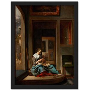 Artery8 Cornelis Bisschop Woman Peeling An Apple Painting Artwork Framed Wall Art Print 18X24 Inch Artery8 Cornelis Bisschop Woman Peeling An Apple Painting Artwork Framed Wall Art Print 18X24 Inch