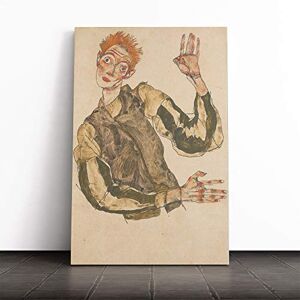 Big Box Art Canvas Print Wall Art Egon Schiele Self Portrait (8) Mounted and Stretched Box Frame Picture Home Decor for Kitchen, Living Room, Bedroom, Hallway, Multi-Colour, 24x16 Inch Big Box Art Canvas Print Wall Art Egon Schiele Self Portrait (8) Mounted and Stretched Box Frame Picture Home Decor for Kitchen, Living Room, Bedroom, Hallway, Multi-Colour, 24x16 Inch