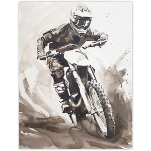 Artery8 Pro Motocross Race Racing Black White Watercolour Man Cave Extra Large XL Wall Art Poster Print Artery8 Pro Motocross Race Racing Black White Watercolour Man Cave Extra Large XL Wall Art Poster Print