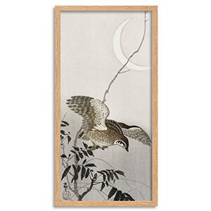 Fine Art Prints Ohara Koson Quail at moon sickle Long Framed Art Print Wall Poster 25x12 inch Fine Art Prints Ohara Koson Quail at moon sickle Long Framed Art Print Wall Poster 25x12 inch