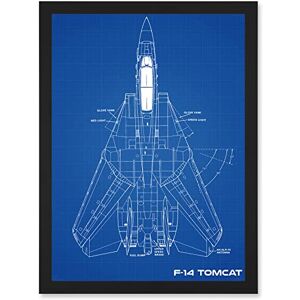 Artery8 Grumman F-14 Tomcat US Airforce Fighter Plane Aircraft Blueprint Plan Artwork Framed Wall Art Print A4 Artery8 Grumman F-14 Tomcat US Airforce Fighter Plane Aircraft Blueprint Plan Artwork Framed Wall Art Print A4
