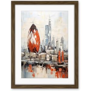 Artery8 London Skyline Abstract Oil Painting Thick Paint Red Gherkin Building River Thames England City Artwork Framed Wall Art Print 18X24 Inch Artery8 London Skyline Abstract Oil Painting Thick Paint Red Gherkin Building River Thames England City Artwork Framed Wall Art Print 18X24 Inch