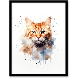 Artery8 Orange Tabby Cat Lovers Gift Watercolour Pet Portrait Painting Artwork Art Print Framed Poster Wall Decor 12x16 inch Artery8 Orange Tabby Cat Lovers Gift Watercolour Pet Portrait Painting Artwork Art Print Framed Poster Wall Decor 12x16 inch